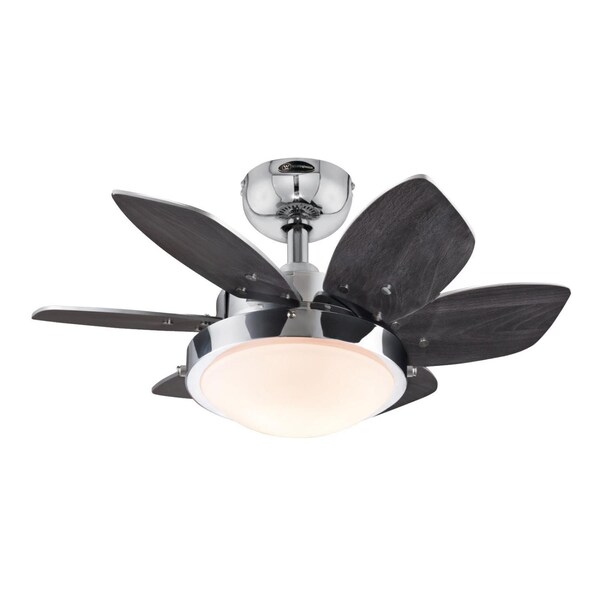 Westinghouse Quince 24" 6-Blade Chrome Indoor Ceiling Fan w/Dimmable LED Light 7236600 - main